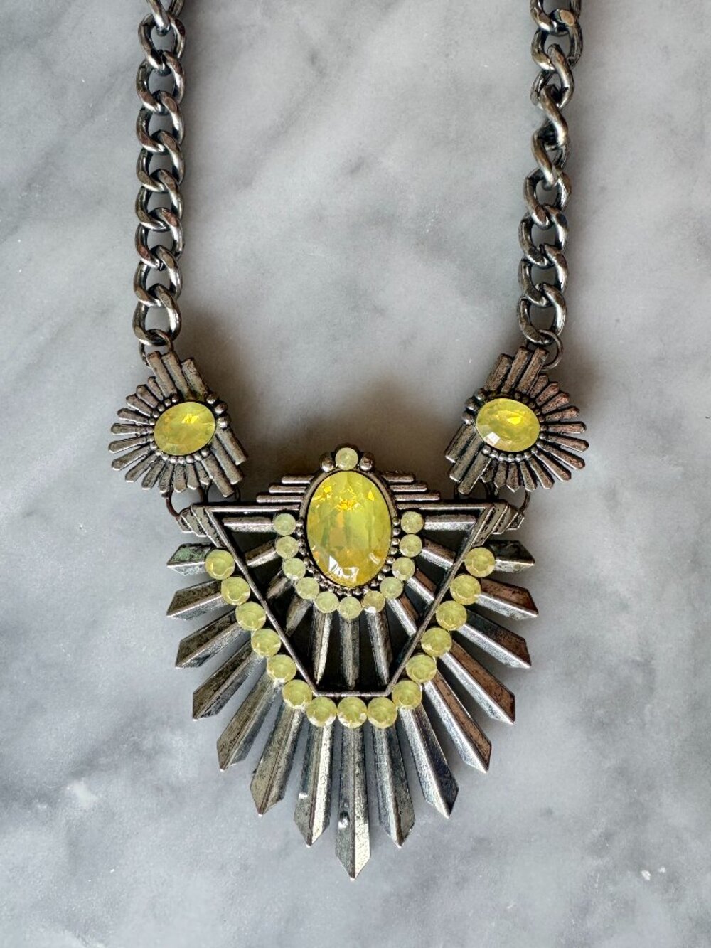 Metal & Gems Statement Chain Necklace
